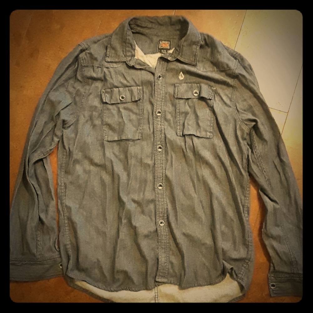VOLCOM cotton denim buttondown Longsleeve